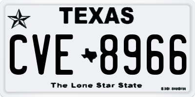TX license plate CVE8966