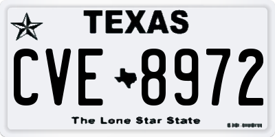 TX license plate CVE8972