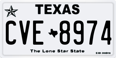 TX license plate CVE8974