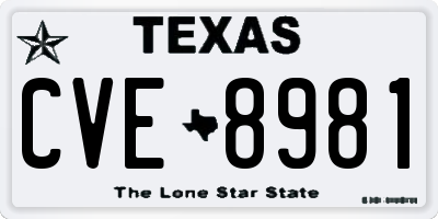 TX license plate CVE8981