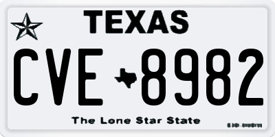 TX license plate CVE8982