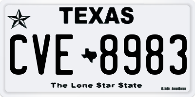 TX license plate CVE8983