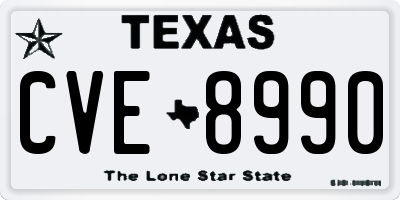 TX license plate CVE8990