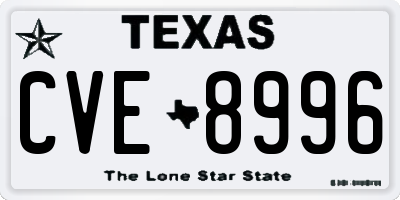 TX license plate CVE8996