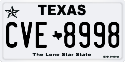 TX license plate CVE8998