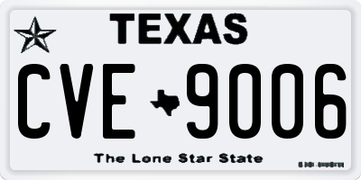 TX license plate CVE9006