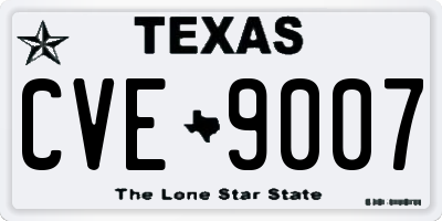 TX license plate CVE9007