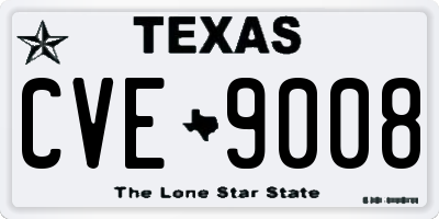 TX license plate CVE9008