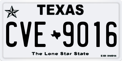 TX license plate CVE9016