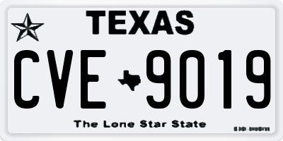 TX license plate CVE9019