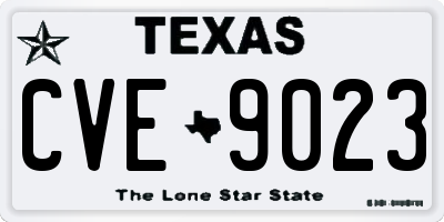 TX license plate CVE9023
