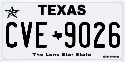 TX license plate CVE9026