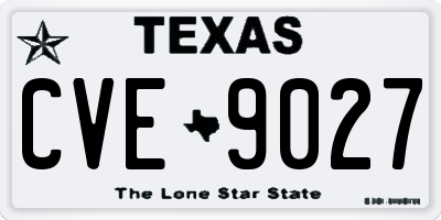 TX license plate CVE9027