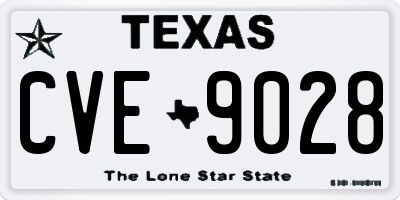 TX license plate CVE9028