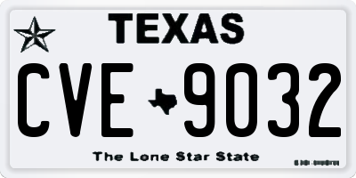 TX license plate CVE9032