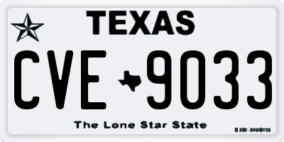 TX license plate CVE9033