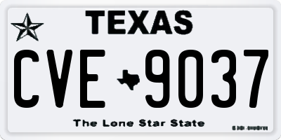 TX license plate CVE9037