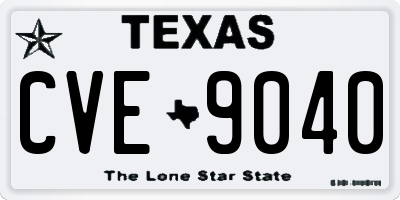 TX license plate CVE9040