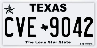 TX license plate CVE9042