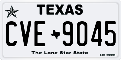 TX license plate CVE9045