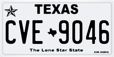 TX license plate CVE9046