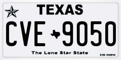 TX license plate CVE9050