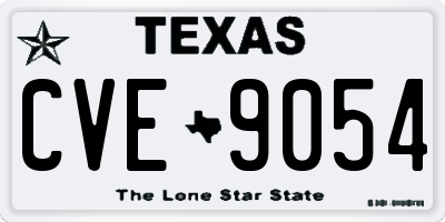 TX license plate CVE9054