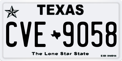TX license plate CVE9058