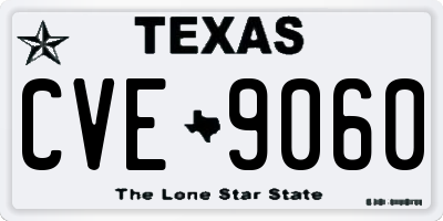TX license plate CVE9060