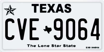 TX license plate CVE9064