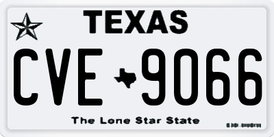 TX license plate CVE9066