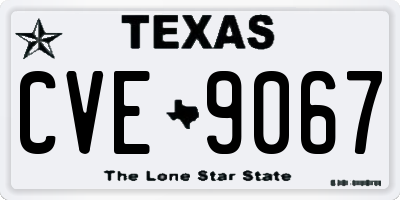 TX license plate CVE9067