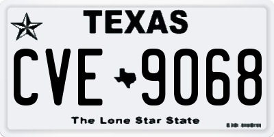 TX license plate CVE9068