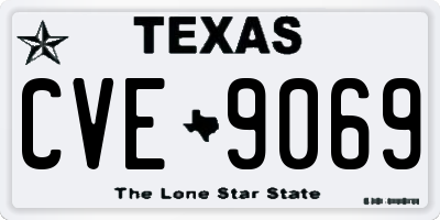 TX license plate CVE9069