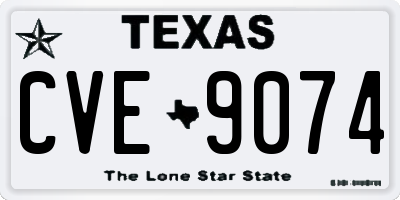 TX license plate CVE9074