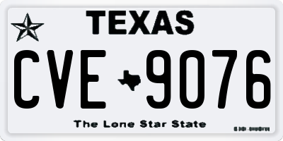 TX license plate CVE9076