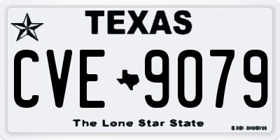 TX license plate CVE9079