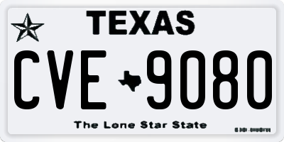 TX license plate CVE9080