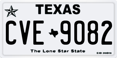 TX license plate CVE9082