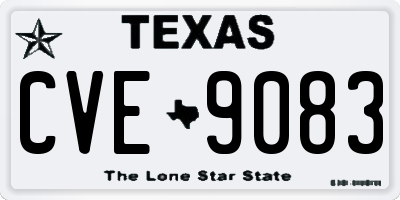 TX license plate CVE9083