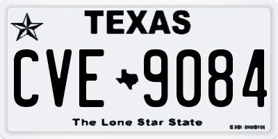 TX license plate CVE9084