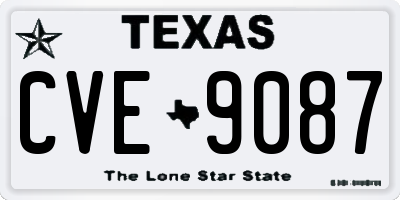 TX license plate CVE9087
