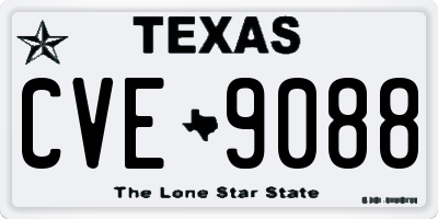 TX license plate CVE9088