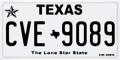 TX license plate CVE9089