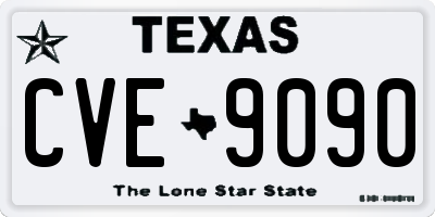 TX license plate CVE9090
