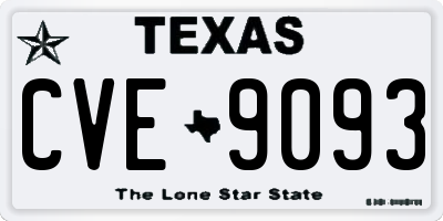 TX license plate CVE9093