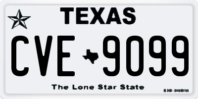 TX license plate CVE9099