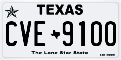 TX license plate CVE9100