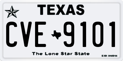 TX license plate CVE9101