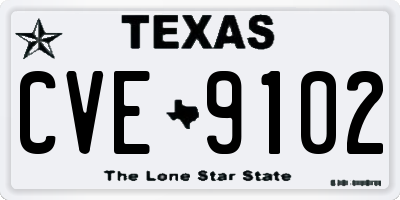 TX license plate CVE9102